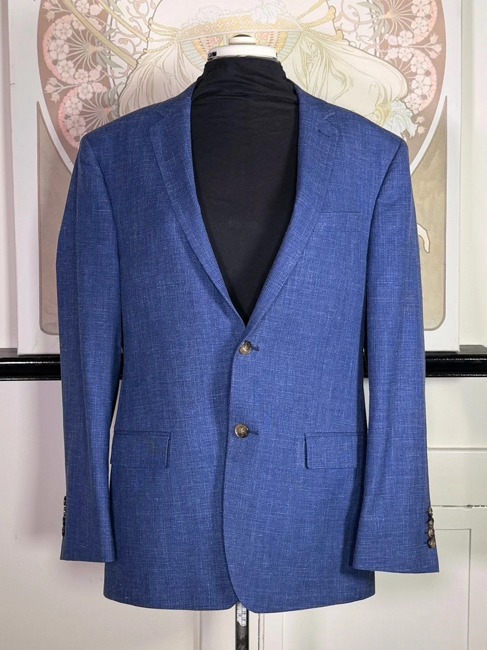 Ralph Ralph Lauren Blazer Sport Coat Men's 42R Blue Wool Silk Linen Blend